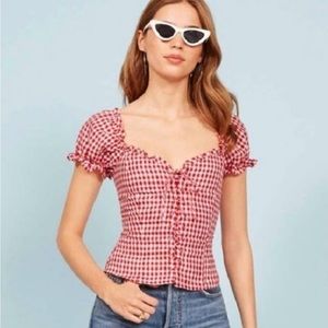 Reformation gingham top